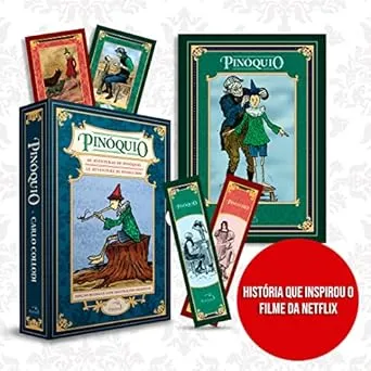Pinóquio – história verdadeira: 2 livros marcador + Pôster + Cards