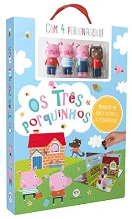 Os Três Porquinhos: Divirta-se com o cenário e os personagens!